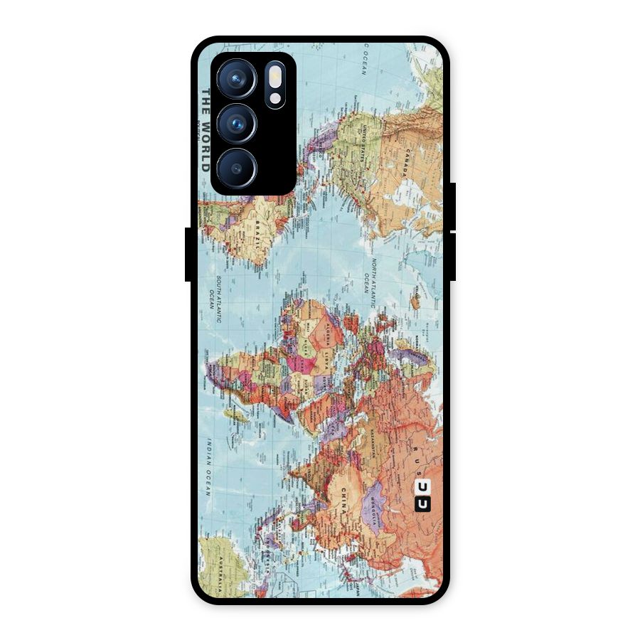 Lets Travel The World Metal Back Case for Oppo Reno6 5G