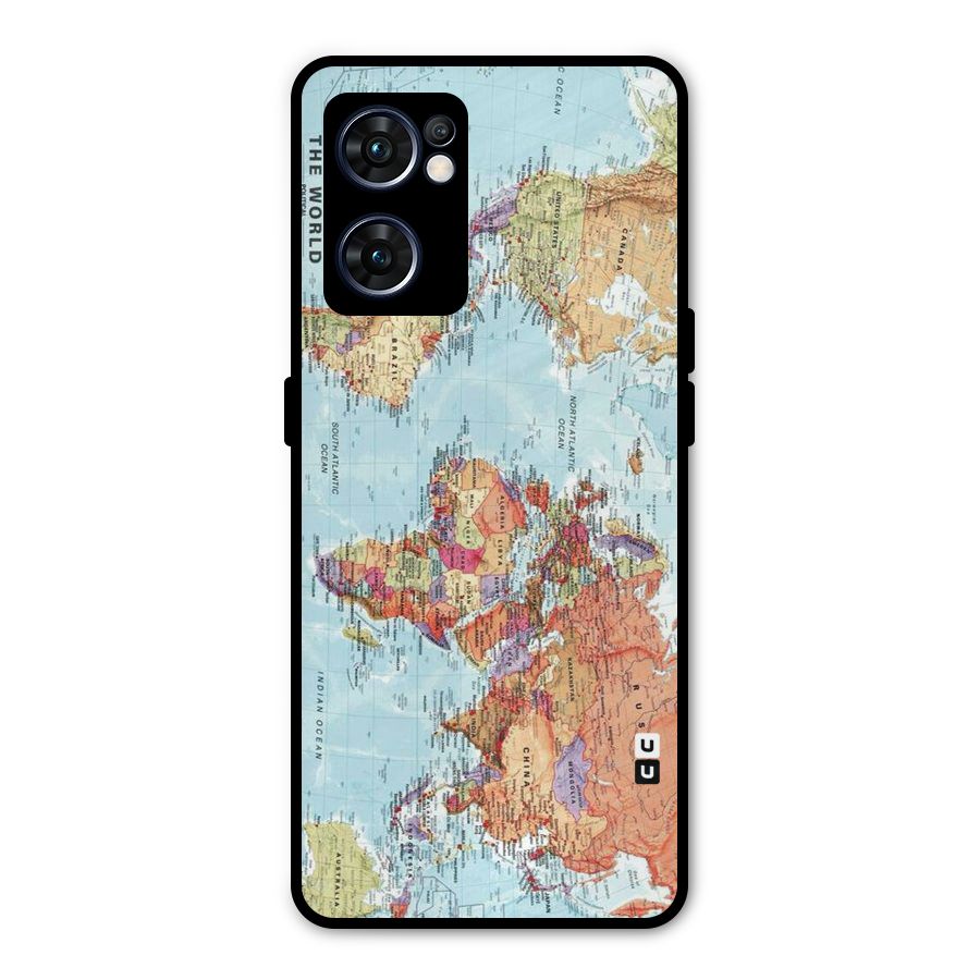 Lets Travel The World Metal Back Case for Oppo Reno7 5G