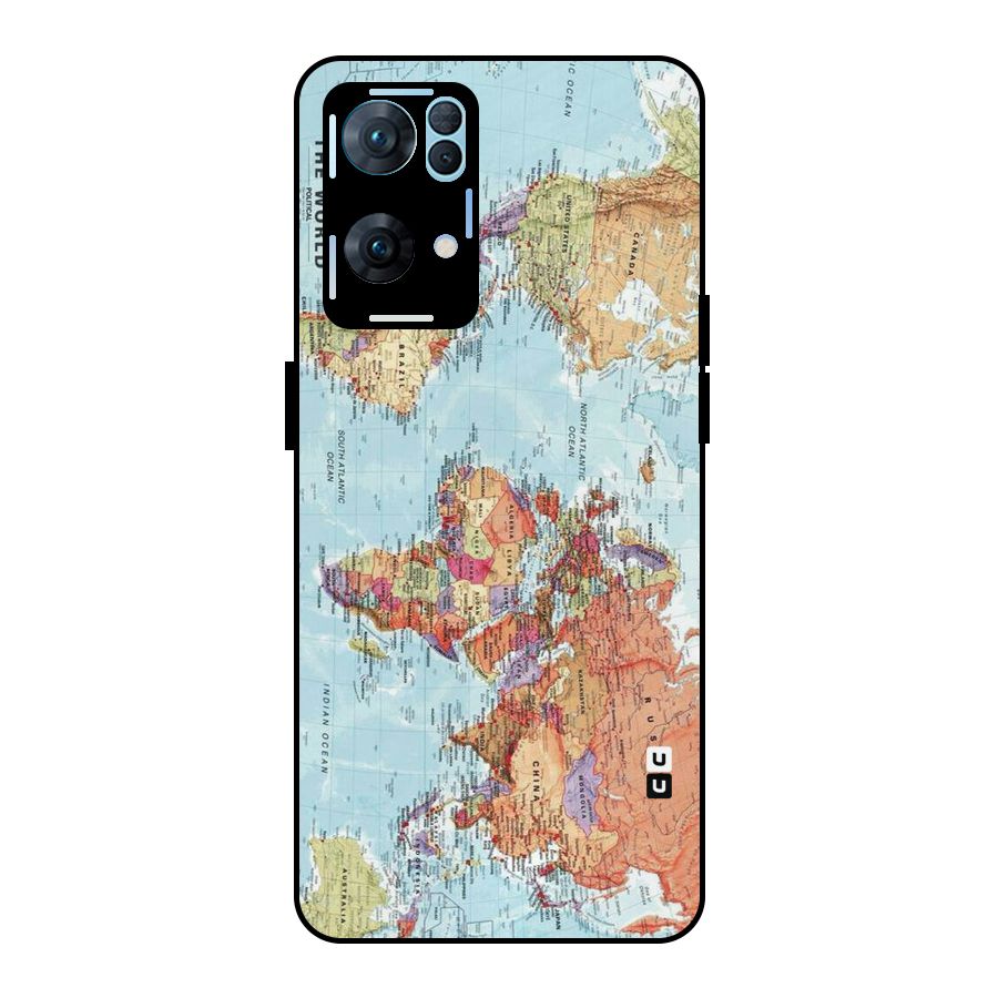 Lets Travel The World Metal Back Case for Oppo Reno7 Pro 5G
