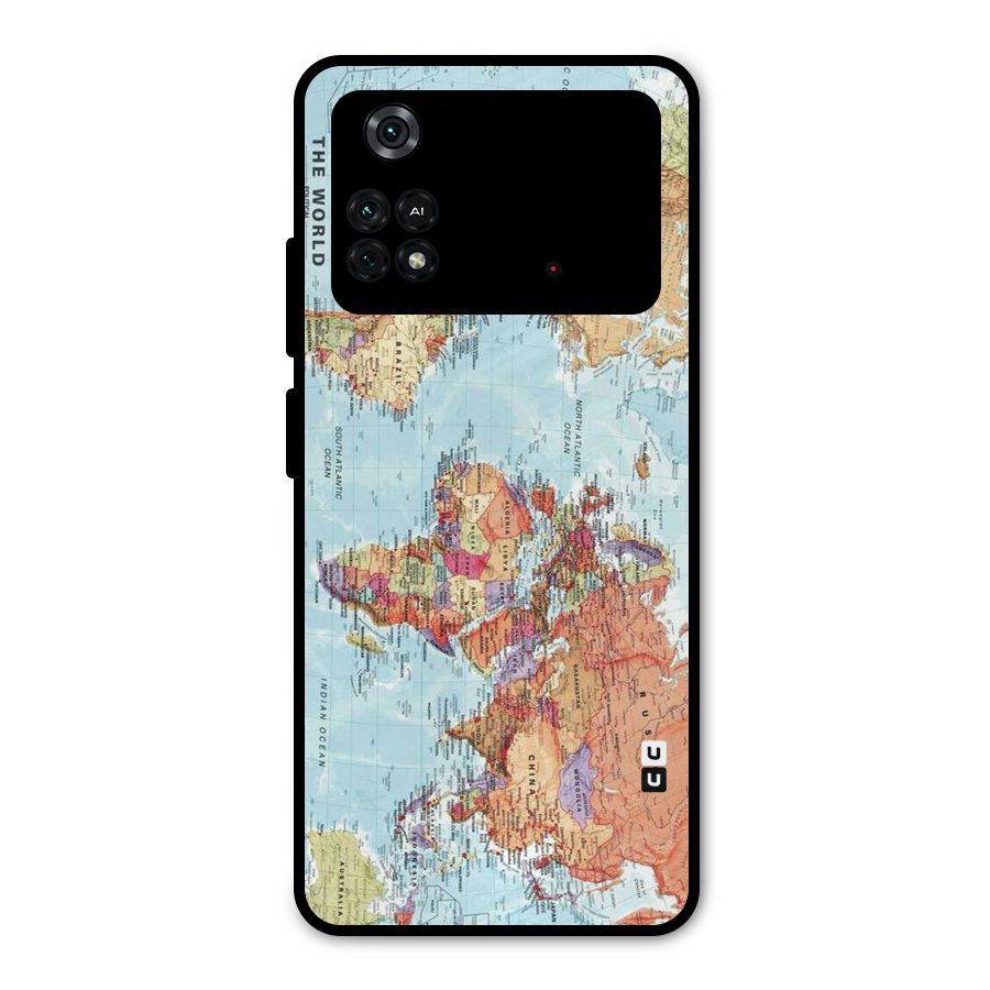 Lets Travel The World Metal Back Case for Poco M4 Pro 4G