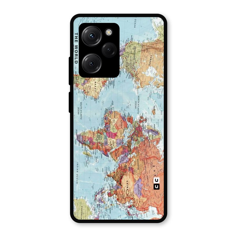 Lets Travel The World Metal Back Case for Poco X5 Pro