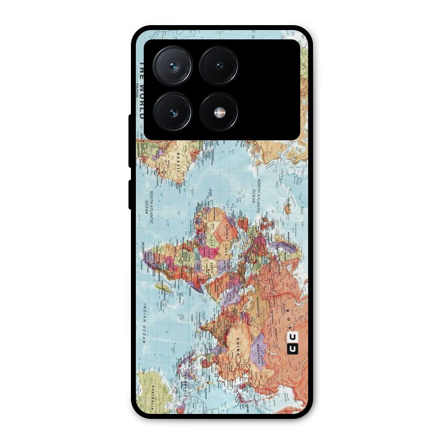 Lets Travel The World Metal Back Case for Poco X6 Pro