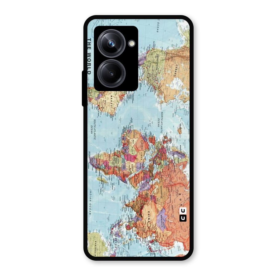 Lets Travel The World Metal Back Case for Realme 10 Pro