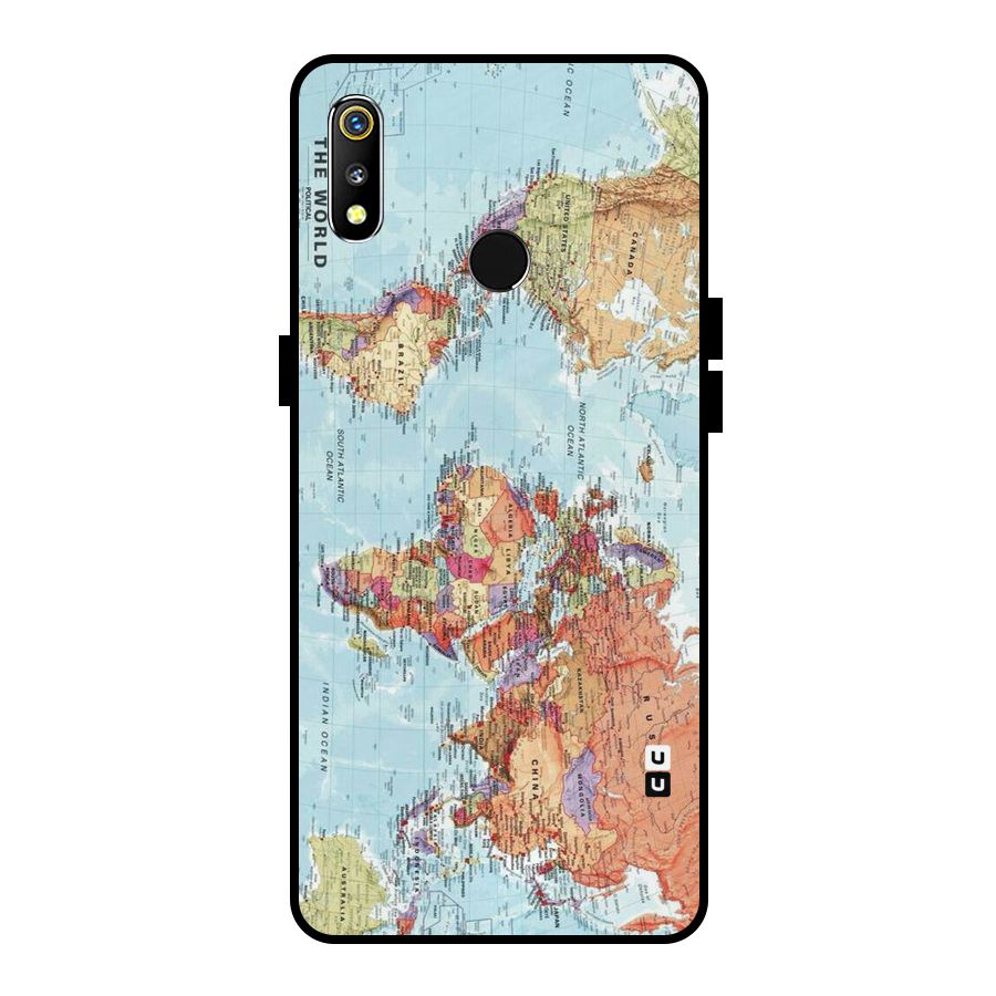 Lets Travel The World Metal Back Case for Realme 3