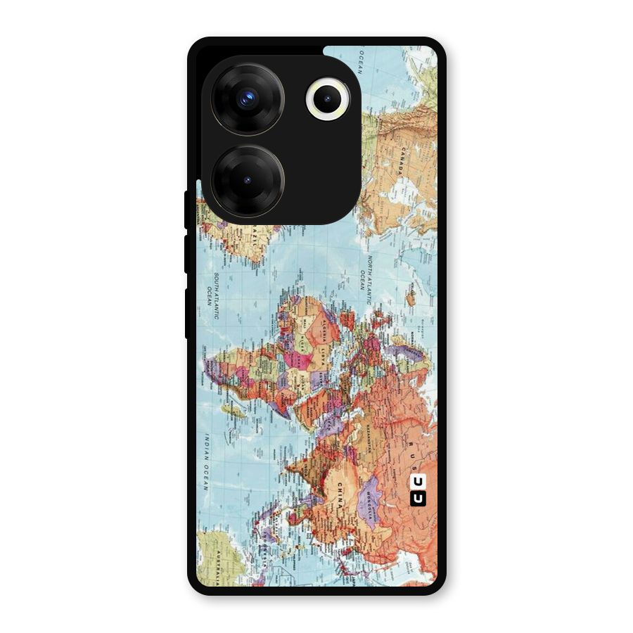 Lets Travel The World Metal Back Case for Tecno Camon 20