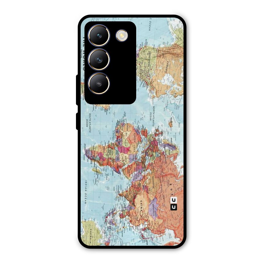Lets Travel The World Metal Back Case for Vivo T3 5G