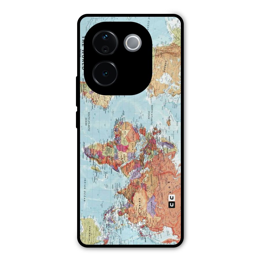 Lets Travel The World Metal Back Case for Vivo T3 Pro