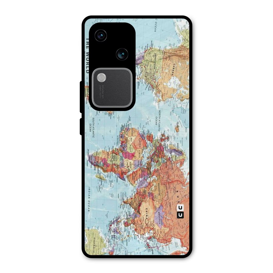 Lets Travel The World Metal Back Case for Vivo V30