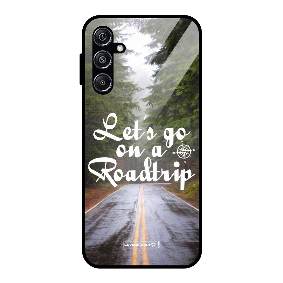 Lets go on a Roadtrip Glass Back Case for Galaxy M34 5G