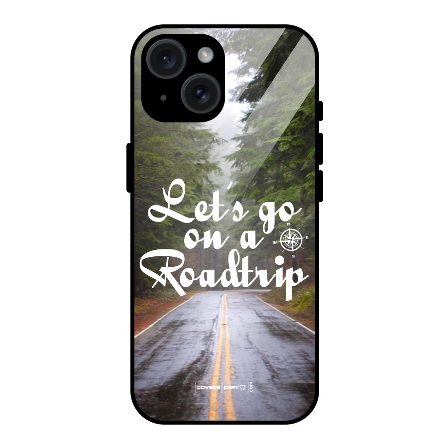 Lets go on a Roadtrip Glass Back Case for iPhone 15