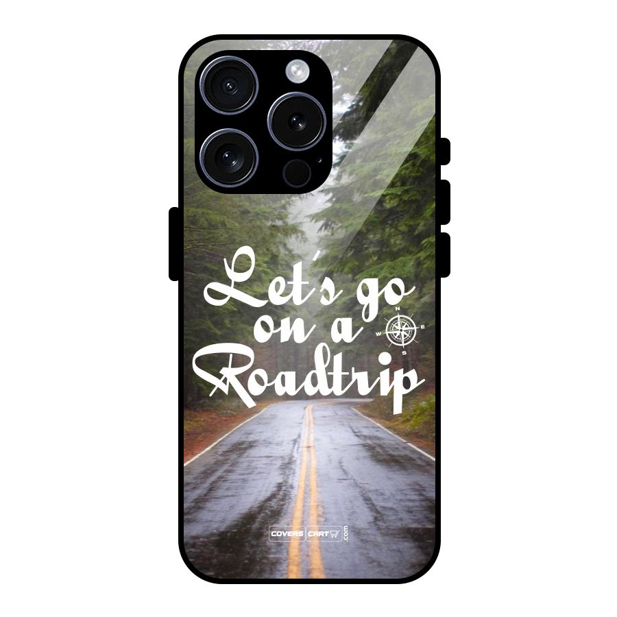 Lets go on a Roadtrip Glass Back Case for iPhone 15 Pro