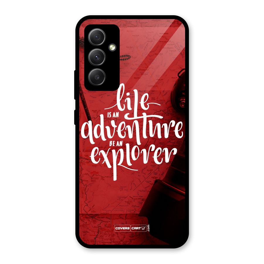 Life Adventure Explorer Glass Back Case for Galaxy A34