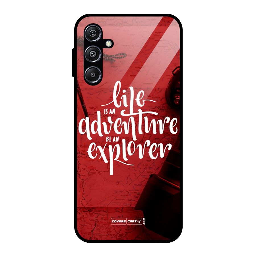 Life Adventure Explorer Glass Back Case for Galaxy M34 5G