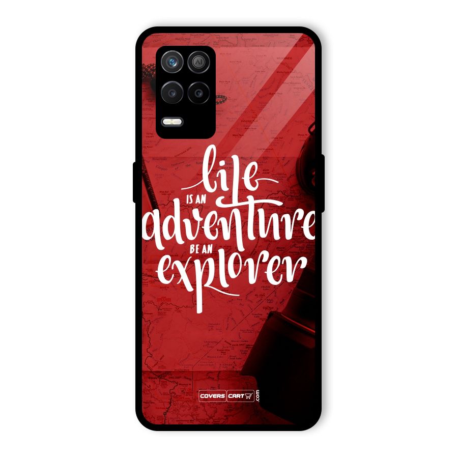 Life Adventure Explorer Glass Back Case for Realme 8s 5G