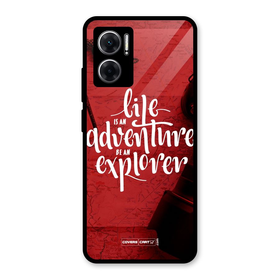 Life Adventure Explorer Glass Back Case for Redmi 11 Prime 5G