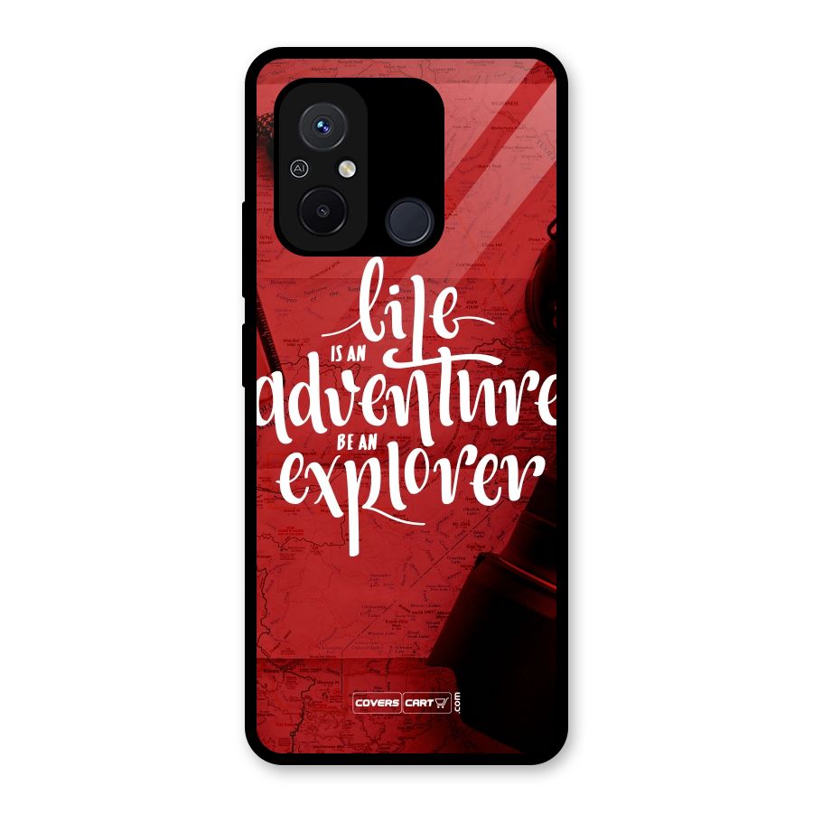 Life Adventure Explorer Glass Back Case for Redmi 12C