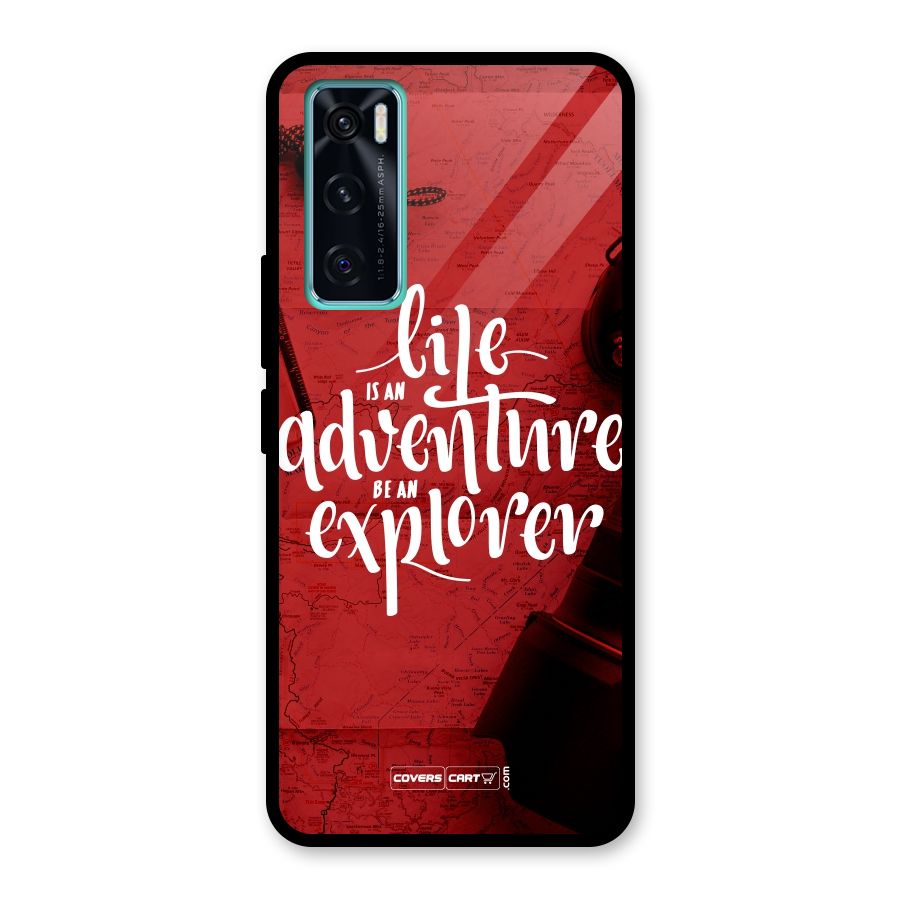 Life Adventure Explorer Glass Back Case for Vivo V20 SE