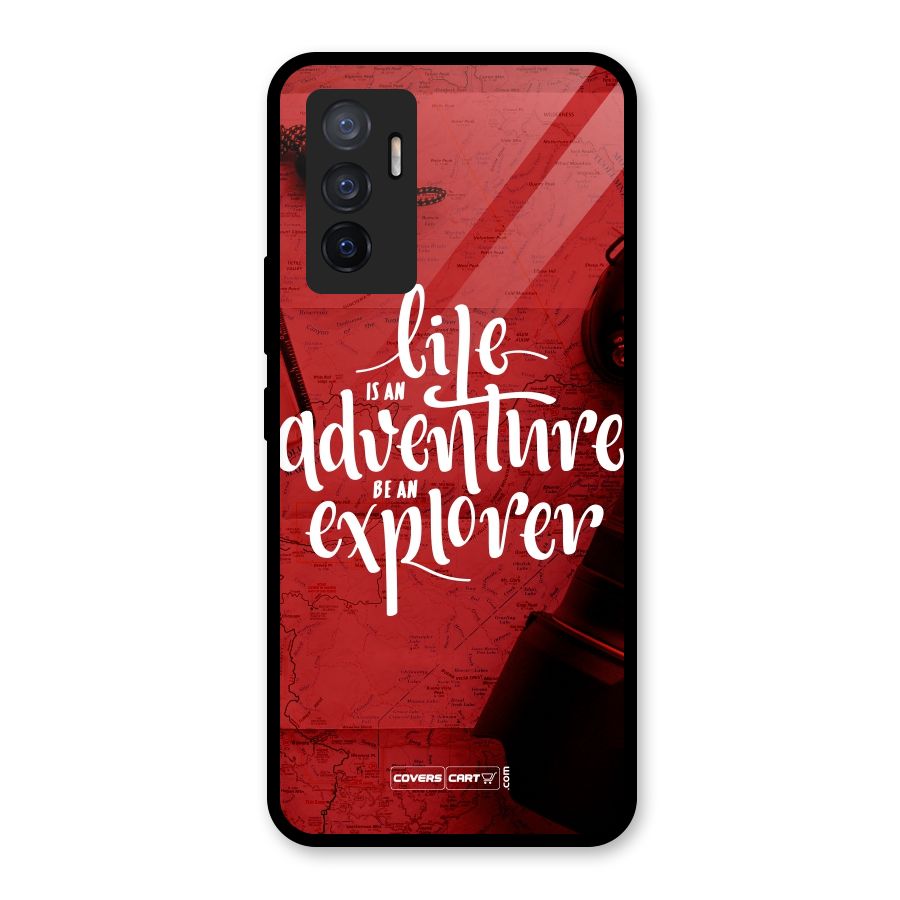 Life Adventure Explorer Glass Back Case for Vivo V23e