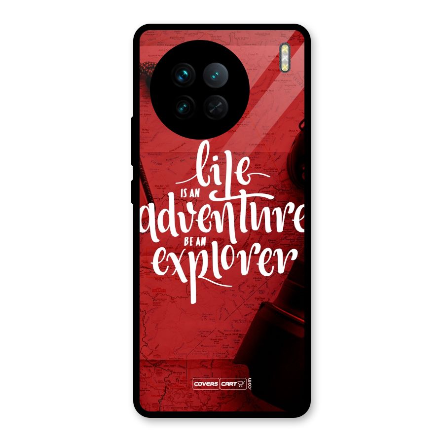 Life Adventure Explorer Glass Back Case for Vivo X90