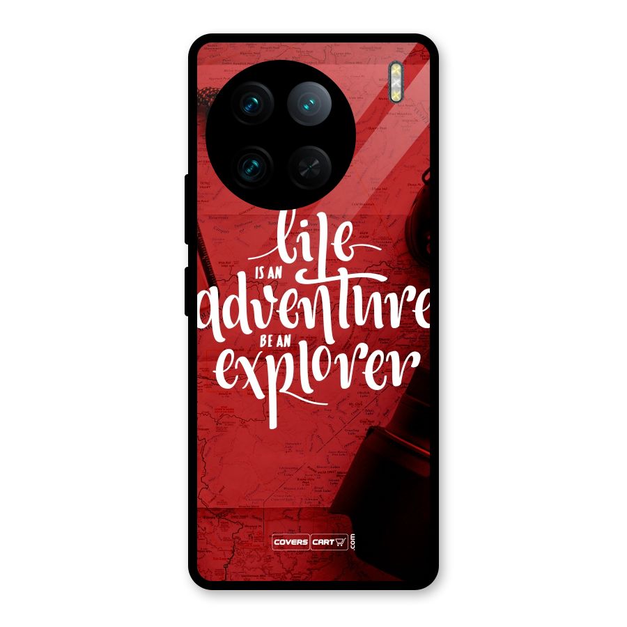 Life Adventure Explorer Glass Back Case for Vivo X90 Pro