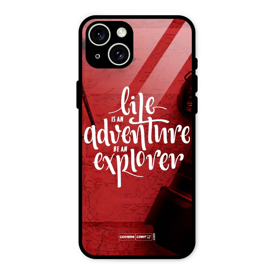 Life Adventure Explorer Glass Back Case for iPhone 15 Plus