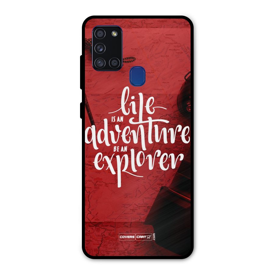 Life Adventure Explorer Metal Back Case for Galaxy A21s