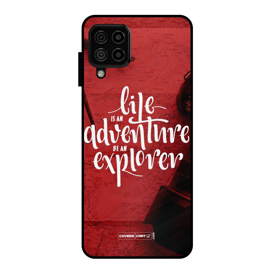 Life Adventure Explorer Metal Back Case for Galaxy A22 4G