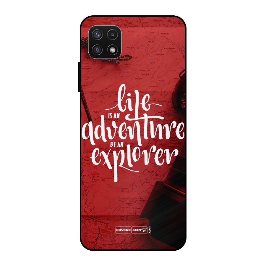 Life Adventure Explorer Metal Back Case for Galaxy A22 5G