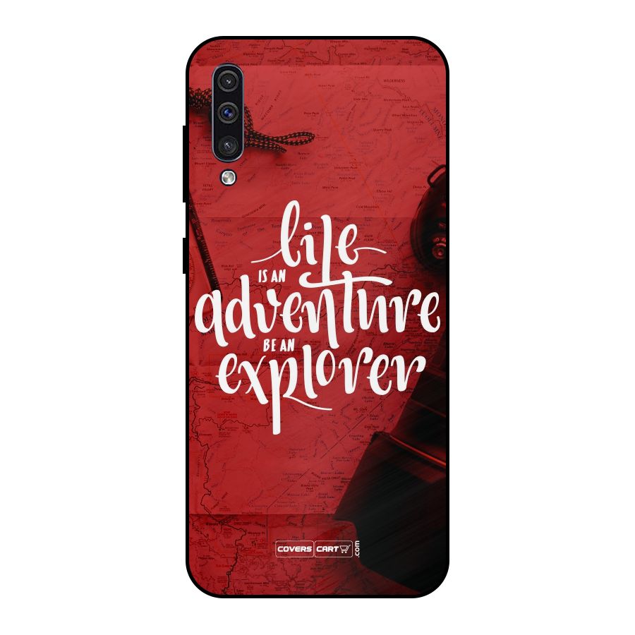 Life Adventure Explorer Metal Back Case for Galaxy A30s