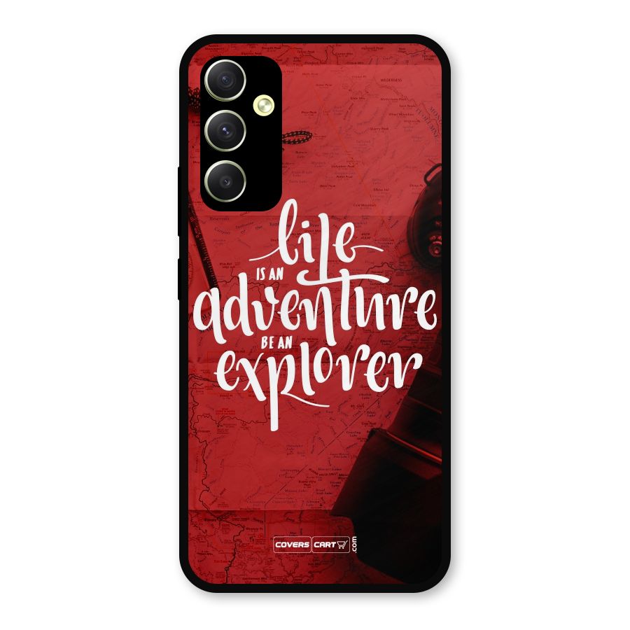 Life Adventure Explorer Metal Back Case for Galaxy A34