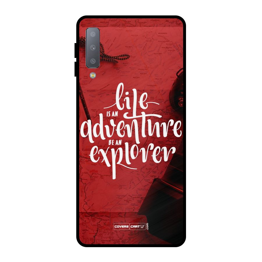 Life Adventure Explorer Metal Back Case for Galaxy A7 (2018)