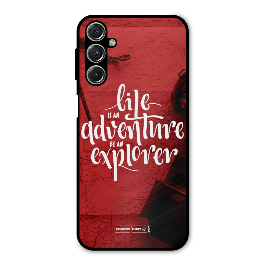 Life Adventure Explorer Metal Back Case for Galaxy F34