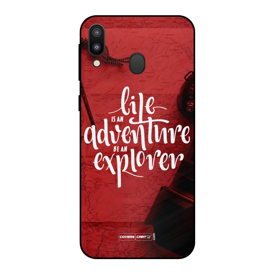 Life Adventure Explorer Metal Back Case for Galaxy M20