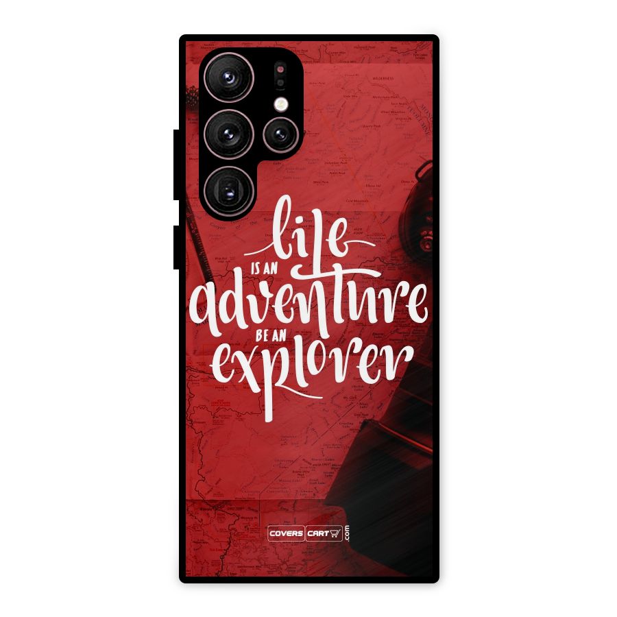 Life Adventure Explorer Metal Back Case for Galaxy S22 Ultra 5G
