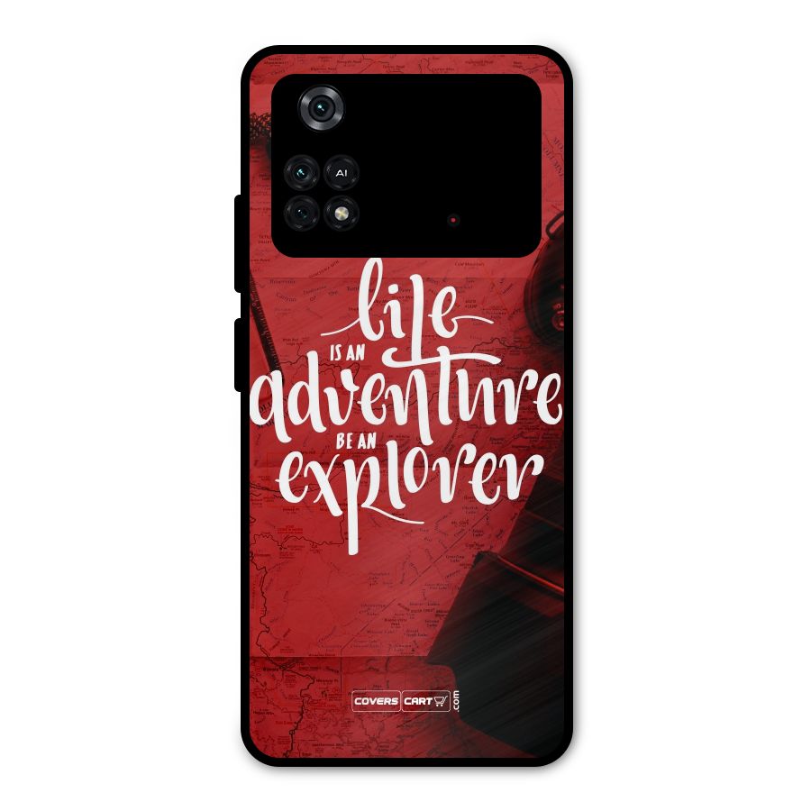 Life Adventure Explorer Metal Back Case for Poco M4 Pro 4G