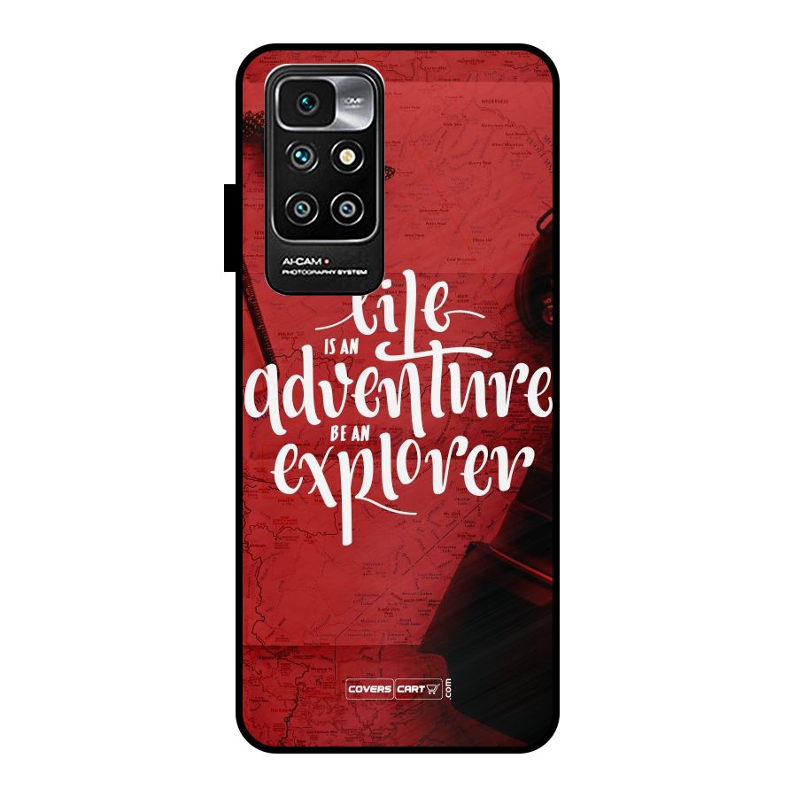 Life Adventure Explorer Metal Back Case for Redmi 10 Prime