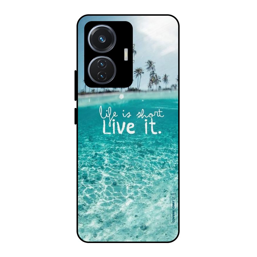 Life Is Short Metal Back Case for Vivo T1 44W