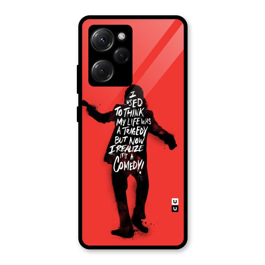 Life Tragedy Comedy Glass Back Case for Poco X5 Pro