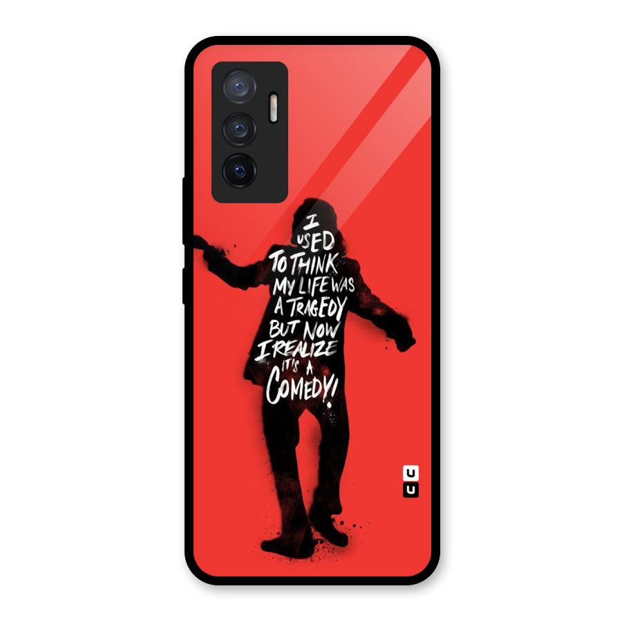 Life Tragedy Comedy Glass Back Case for Vivo V23e