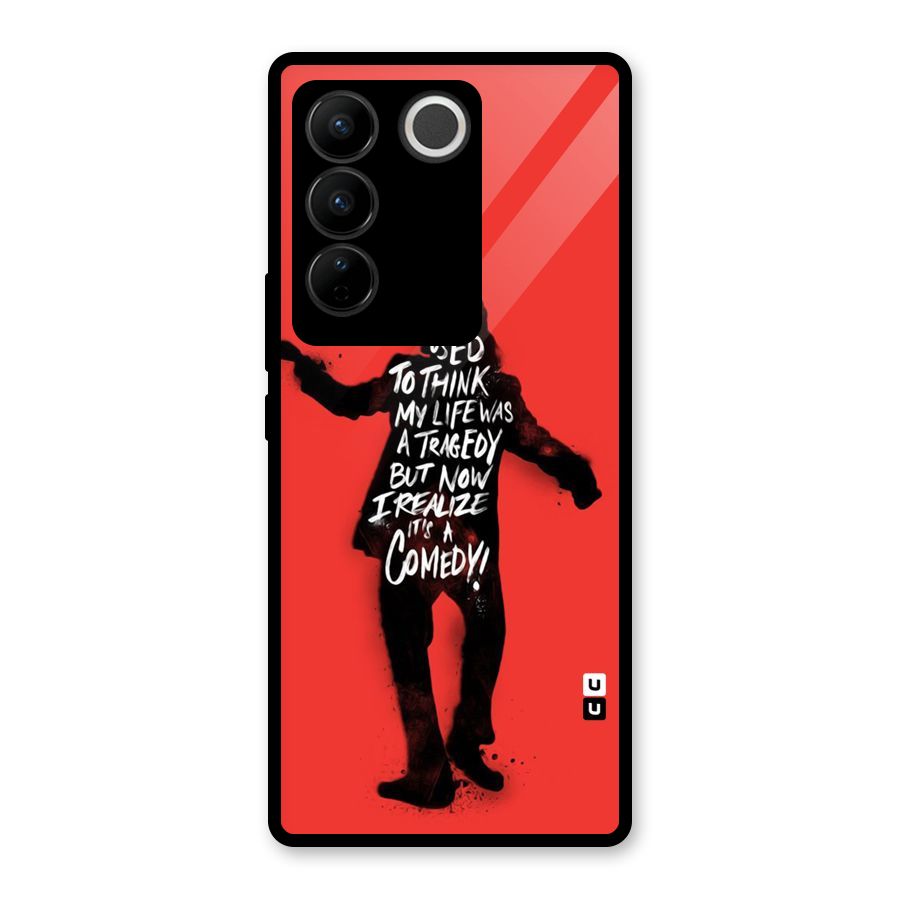 Life Tragedy Comedy Glass Back Case for Vivo V27 Pro