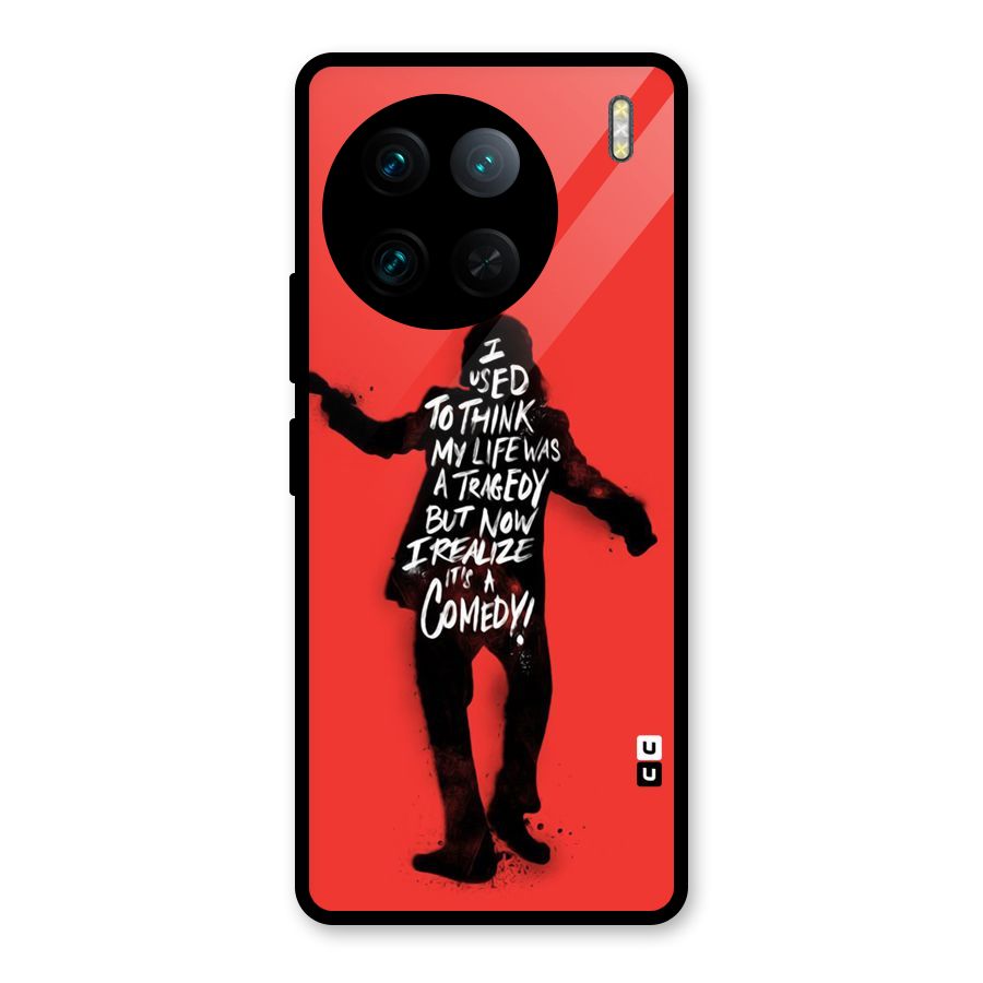 Life Tragedy Comedy Glass Back Case for Vivo X90 Pro
