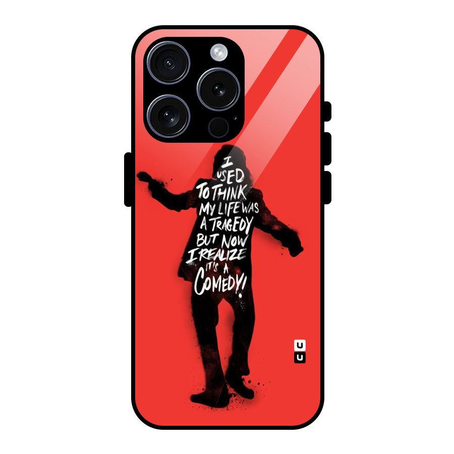 Life Tragedy Comedy Glass Back Case for iPhone 15 Pro