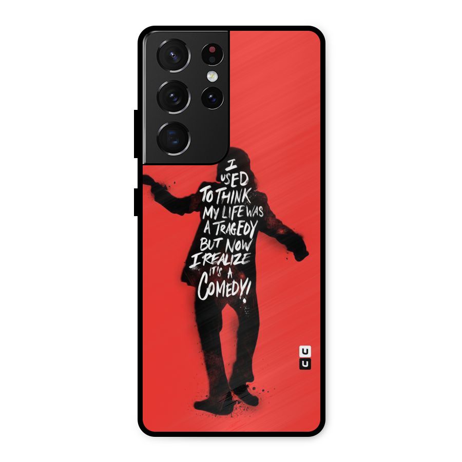 Life Tragedy Comedy Metal Back Case for Galaxy S21 Ultra 5G