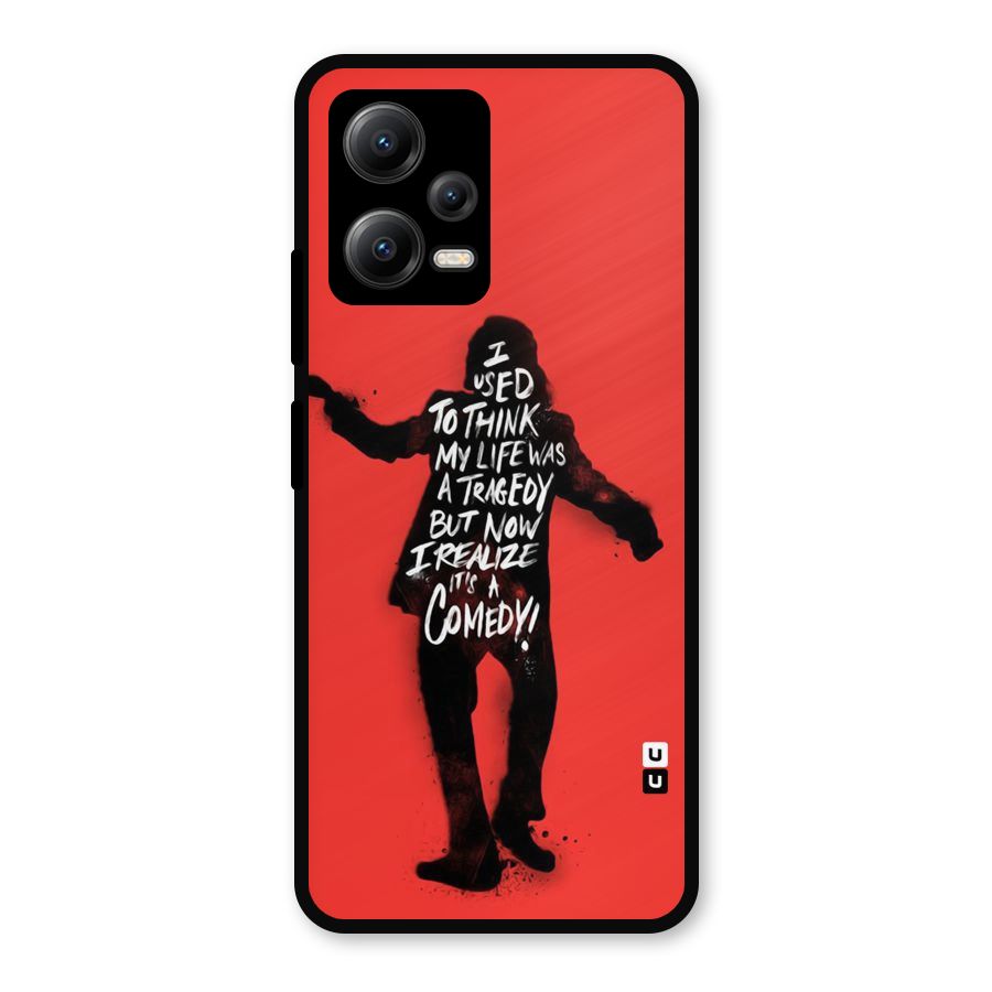 Life Tragedy Comedy Metal Back Case for Redmi Note 12 5G