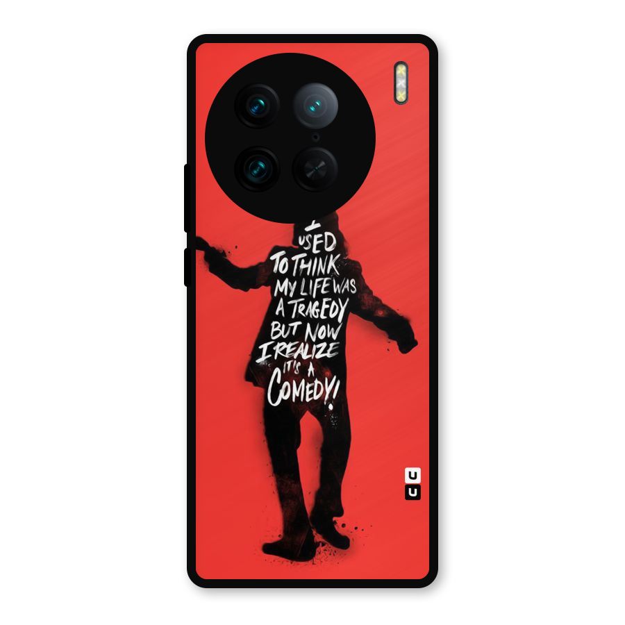 Life Tragedy Comedy Metal Back Case for Vivo X90 Pro