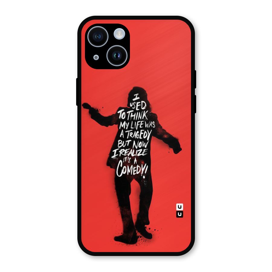 Life Tragedy Comedy Metal Back Case for iPhone 14