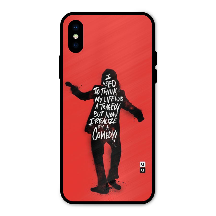 Life Tragedy Comedy Metal Back Case for iPhone X