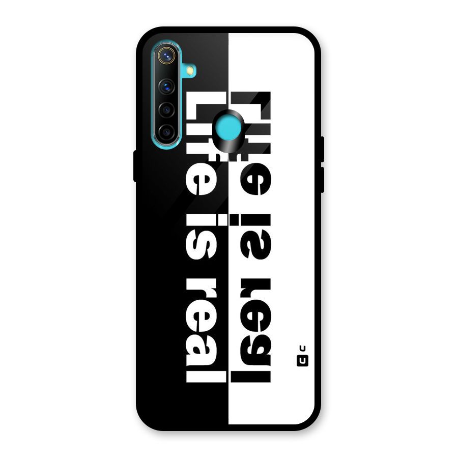 Life is Real Simple Glass Back Case for Realme 5