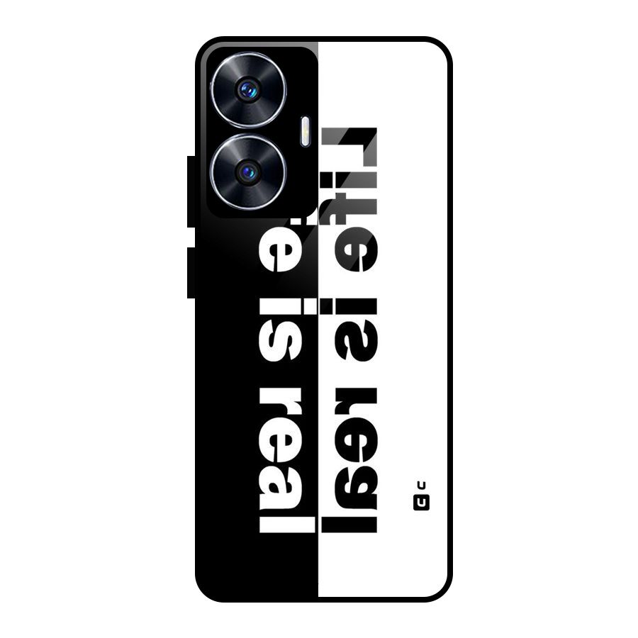 Life is Real Simple Glass Back Case for Realme Narzo N55