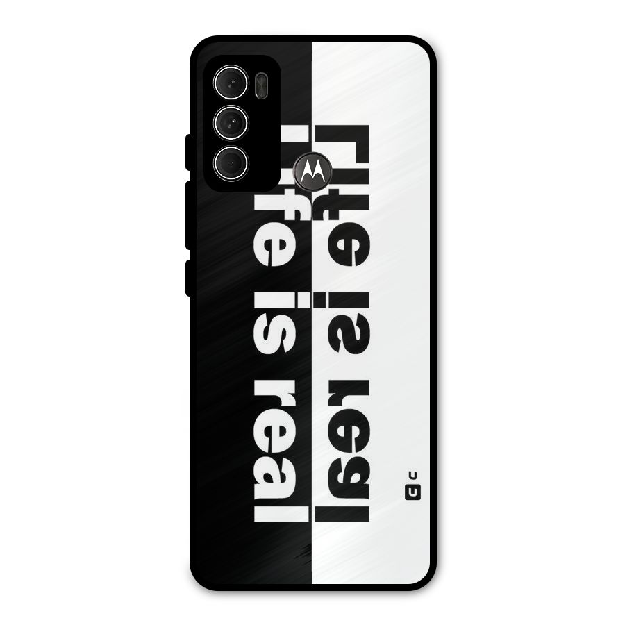 Life is Real Simple Metal Back Case for Moto G60